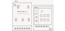 Wireframe de baja fidelidad del portfolio By Ne Martínez