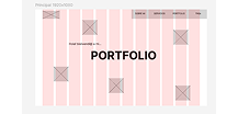 Wireframe de fidelidad media del portfolio By Ne Martínez